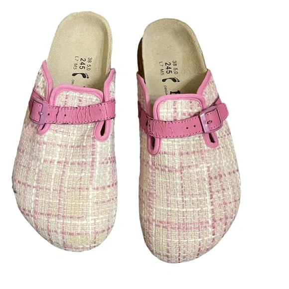 Birkenstock, Betula Woven Plaid Clogs - Picture 1 of 16